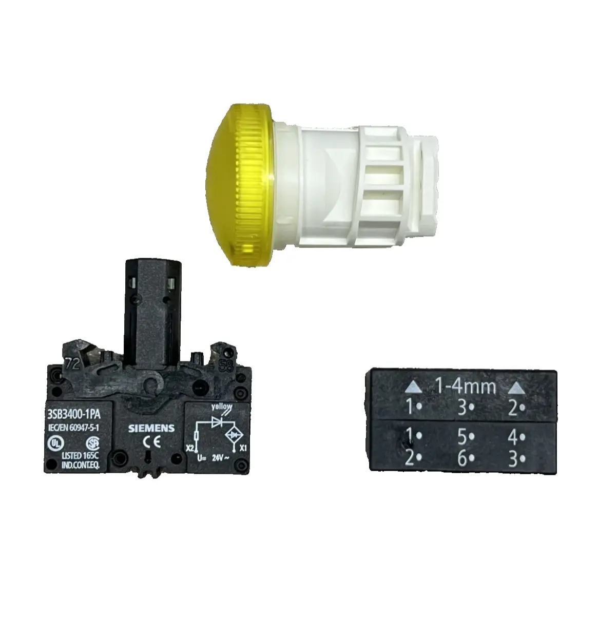 Siemens Leuchtmelder gelb rund komplett LED 24V 3SB3244-6AA30 (40001036) Bild 2
