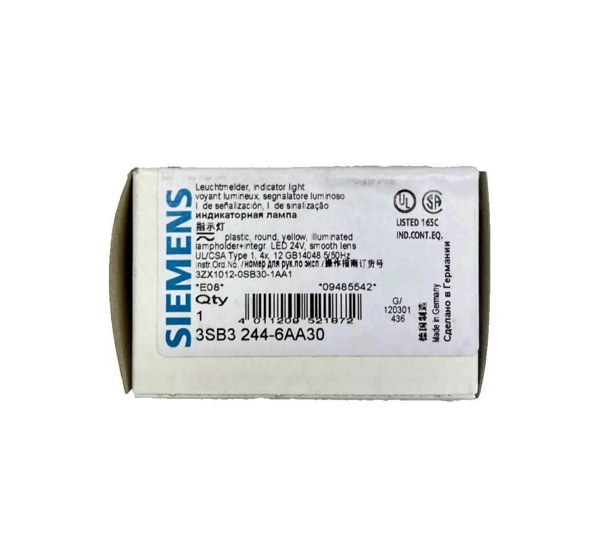 Siemens Leuchtmelder gelb rund komplett LED 24V 3SB3244-6AA30 (40001036) Bild 4
