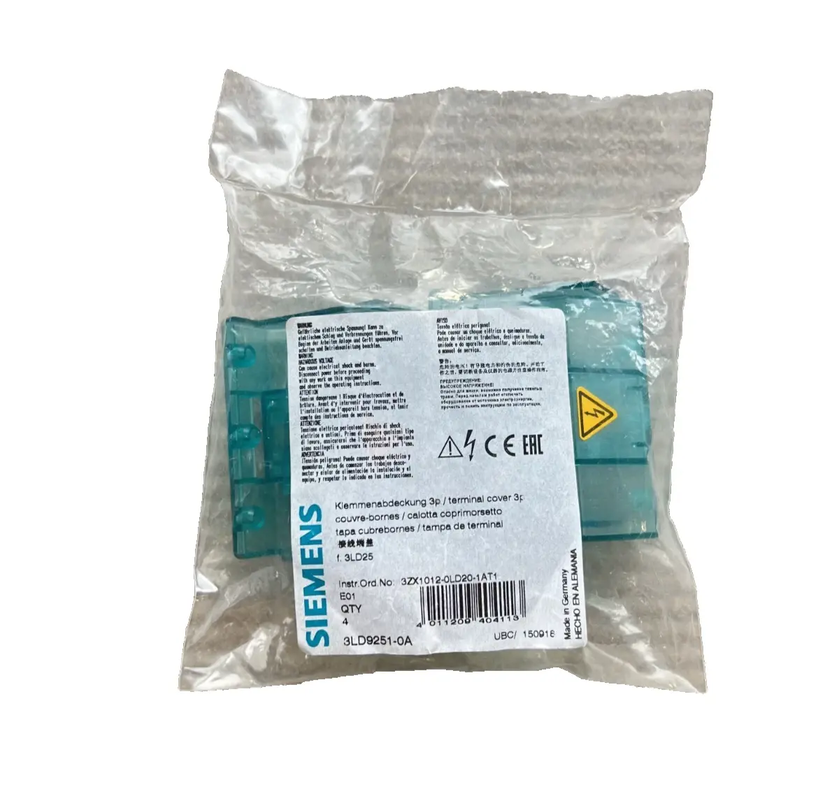 Siemens Klemmenabdeckung für 3LD25 3pol 3LD9251-0A (VPE = 4 Stk.) (40000745)