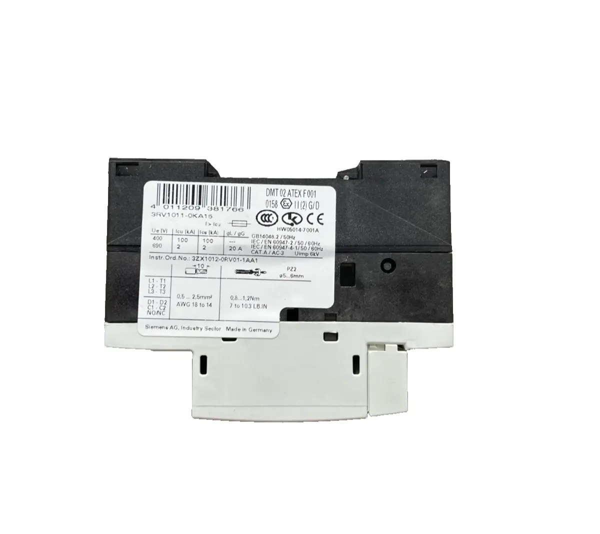 Siemens Leistungsschalter Motorschutz 0,9-1,25A 3RV1011-0KA15 (40001142) Bild 4