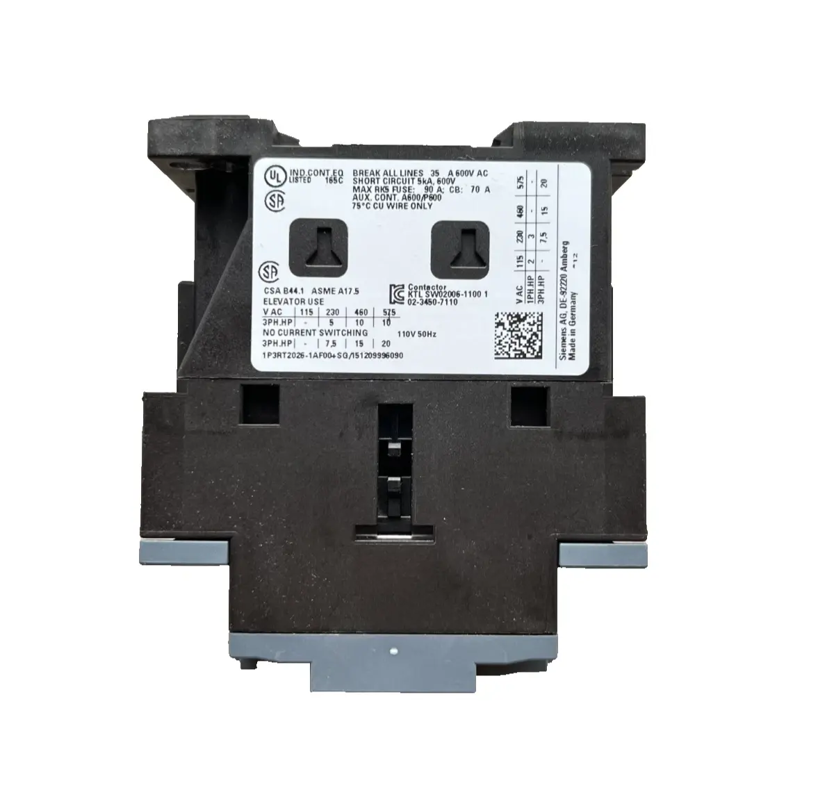 Siemens SCHUETZ, AC-3, 11KW/400V, 1S+1OE 3RT2026-1AF00 (40010138) Bild 4